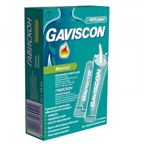 Снимка на Гавискон Ликвид при стомашни киселини и нарушено храносмилане, 12 сашета за 12.99лв. от Аптека Медея