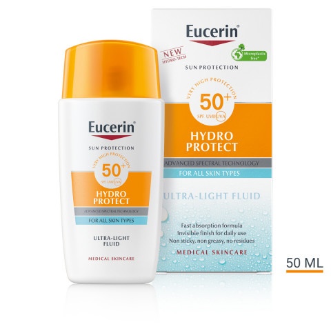 Снимка на Слънцезащитен ултра лек флуид за лице, 50 мл. Eucerin Hydro Protect SPF50+ за 39.29лв. от Аптека Медея