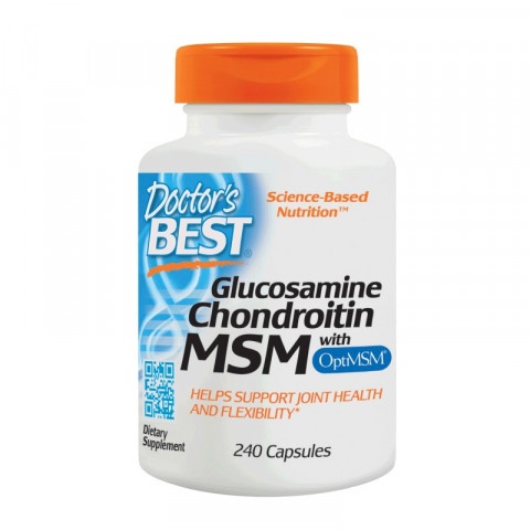 Снимка на Глюкозамин Хондроитин + МСМ, Хранителна добавка, 240 капсули, Doctor's Best за 112.69лв. от Аптека Медея