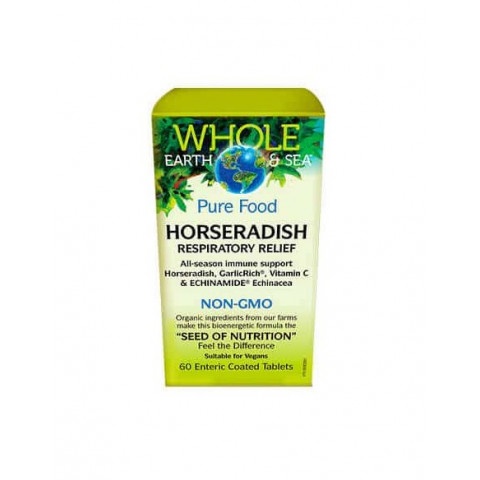 Снимка на Horseradish Respiratory Relief (Хрян Комплекс) с екстрант от Хрян, Ехинацея и Бяла ружа - 1134мг х60 таблетки за 55.29лв. от Аптека Медея