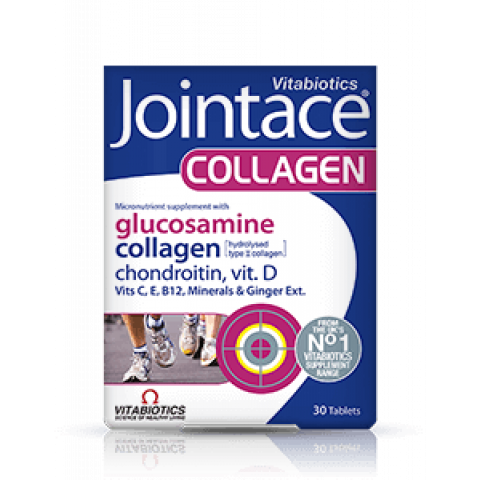 Снимка на Джойнтейс (Jointace) Колаген за стави и хрущяли, витамини D, Е, C, B12, 30 таблетки, Vitabiotics за 25.09лв. от Аптека Медея