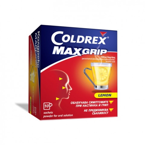 Снимка на Coldrex (Колдрекс) Максгрип лимон, Облекчава симптомите при настинка и грип, 10 сашета за 13.19лв. от Аптека Медея