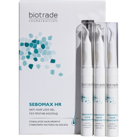 Снимка на Възстановяващ гел против косопад, 3 броя х 8,5 мл., Biotrade Sebomax HR Anti-Hair Loss Gel за 63.59лв. от Аптека Медея