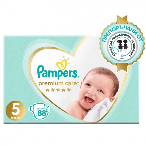 Снимка на Pampers Premium Care Junior №5 пелени за бебета 11-18кг х 88 броя за 66.89лв. от Аптека Медея