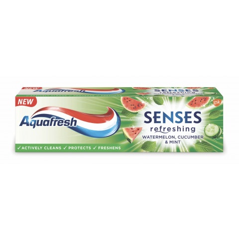 Снимка на Aquafresh Senses Паста за зъби диня 75мл за 4.49лв. от Аптека Медея