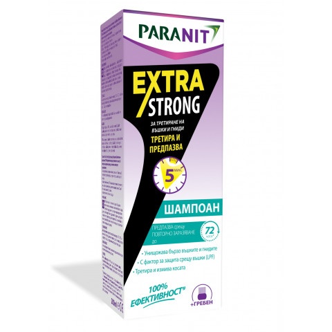 Снимка на Paranit (Паранит) Extra Strong - шампоан за третиране против въшки и гниди 200мл, Perrigo  за 26.59лв. от Аптека Медея