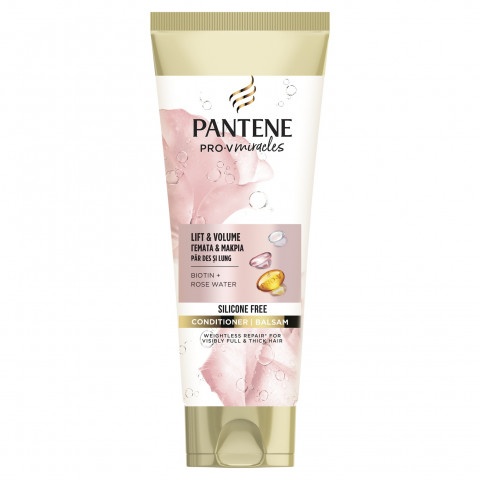 Снимка на Pantene Pro-V Miracles Lift&Volume балсам за суха коса с биотин и розова вода 200мл за 7.94лв. от Аптека Медея