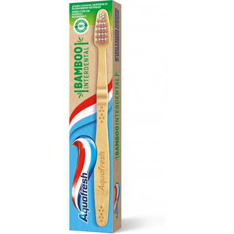 Aquafresh Bamboo Interdental бамбукова, рециклируема четка за зъби