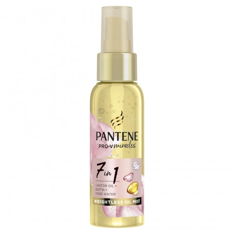 Снимка на Pantene Pro-V Miracles 7 в 1 олио за суха и увредена коса с рициново масло, биотин и розова вода 100мл за 14.09лв. от Аптека Медея