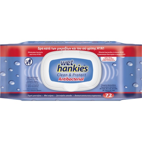 Снимка на Hankies Кърпи мокри антибактериални х 72бр. за 4.08лв. от Аптека Медея