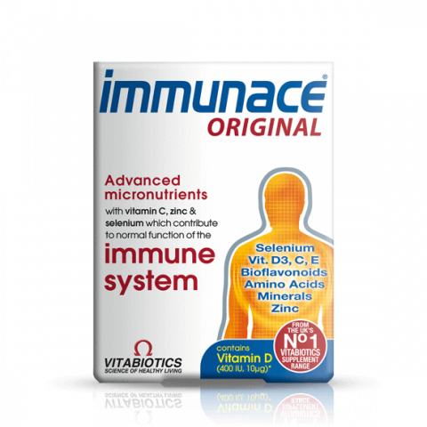 Снимка на Immunace Original Таблетки за Имунна система с витамин C, цинк, селен, 30бр., Vitabiotics за 34.79лв. от Аптека Медея