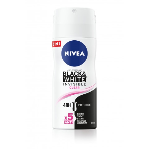 Снимка на Nivea Black & White Invisible Clear Дезодорант спрей дамски 100мл за 4.49лв. от Аптека Медея