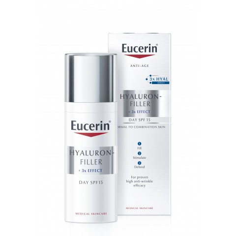 Снимка на Eucerin Hyaluron-Filler SPF15 Дневен крем за лице за нормална и смесена кожа 50мл. за 69.79лв. от Аптека Медея