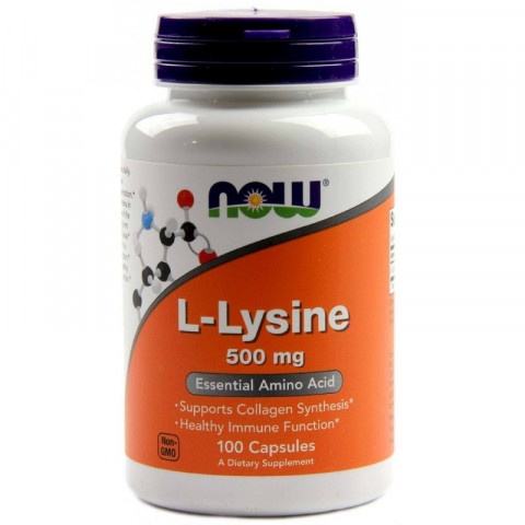 Снимка на L-Lyzin (Л-Лизин), Хранителна добавка, 500мг, 100 капсули, Now Foods за 21.99лв. от Аптека Медея