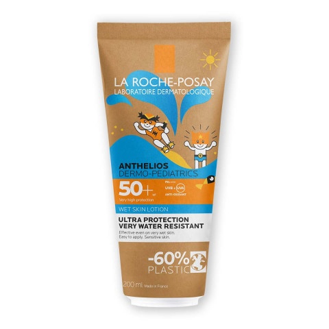Снимка на Слънцезащитен лосион за деца за влажна или суха кожа, 200 мл. La Roche-Posay Anthelios Kids Wet Skin SPF50+ за 34.34лв. от Аптека Медея