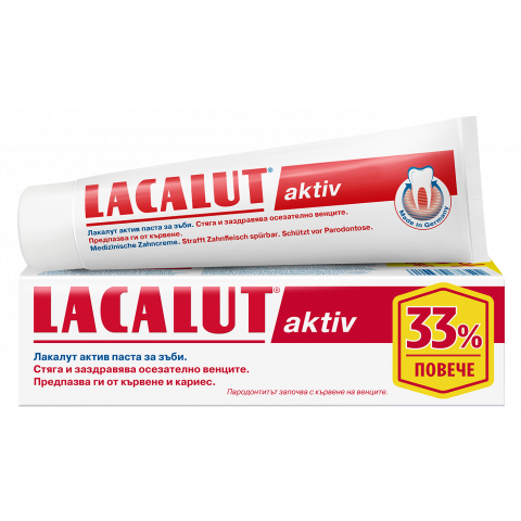 Снимка на Lacalut Aktiv паста за зъби, стяга и заздравява венците, 100мл. за 6.29лв. от Аптека Медея
