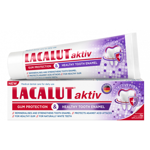 Снимка на Реминализираща паста за зъби за здрав емайл, 75мл., Lacalut Aktiv Healthy Tooth Enamel за 8.99лв. от Аптека Медея