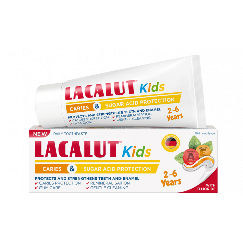 Снимка на Lacalut Kids паста за зъби с двойна ефективност за деца от 2 до 6 години 55мл. за 6.99лв. от Аптека Медея