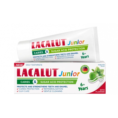 Снимка на Lacalut Junior паста за зъби с двойна ефективност за деца над 6 години 55мл. за 6.99лв. от Аптека Медея