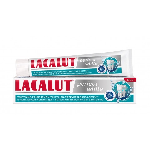Снимка на Избелваща мицеларна паста за зъби, 75 мл. Lacalut Perfect White за 6.99лв. от Аптека Медея