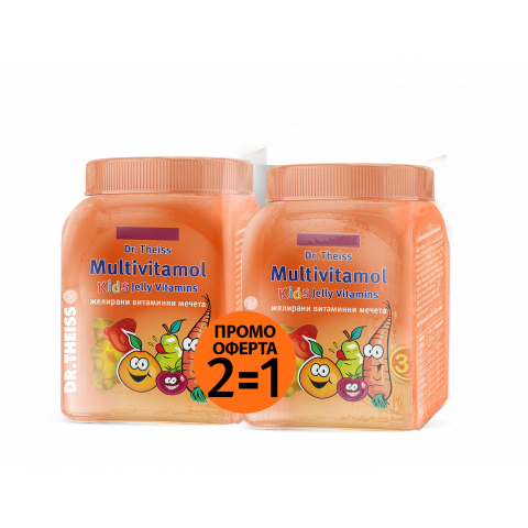 Снимка на Мултивитамол - витаминни желирани мечета за деца над 3 години, 2 х 50 броя, Dr.Theiss за 19.99лв. от Аптека Медея
