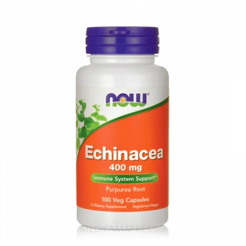 Снимка на Echinacea (Ехинацея) за подсилване на имунната система, 400мг, 100 капсули, Now foods за 29.99лв. от Аптека Медея