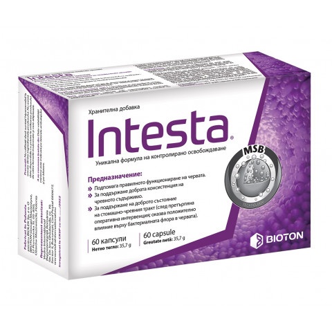 Снимка на Интеста (Intesta)- Метабиотик за перфектно здраве на стомашно-чревния тракт, капсули х 60, Bioton за 34.29лв. от Аптека Медея