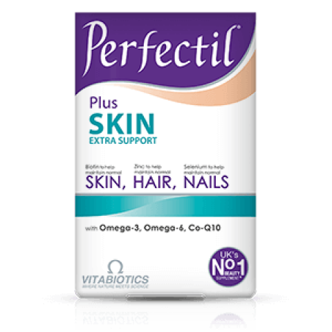 Снимка на Perfectil (Перфектил) Плюс за кожа, коса и нокти, с Омега-3-6, Co-Q10, 30+30 таблетки, Vitabiotics за 42.19лв. от Аптека Медея