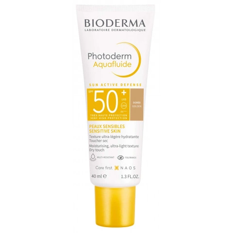 Снимка на Слънцезащитен тониран флуид за лице, златист цвят, 40 мл., Bioderma Photoderm Aquafluide SPF50+ за 29.92лв. от Аптека Медея