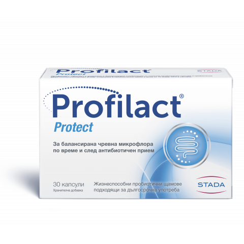 Снимка на Profilact Protect За балансирана чревна микрофлора по време и след антибиотичен прием, капсули х 30, Stada за 18.49лв. от Аптека Медея