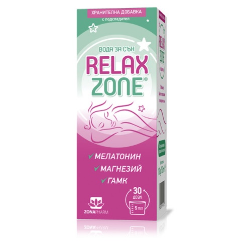 Снимка на Relax Zone (Релакс Зон) Вода за сън, с мелатонин, магнезий, гамк, 150мл, Zona Pharm за 12.09лв. от Аптека Медея