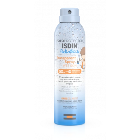Снимка на Слънцезащитен прозрачен спрей за деца с ултра лека текстура, 250мл., ISDIN Fotoprotector Pediatrics Transparent Spray Wet Skin SPF50 за 36.54лв. от Аптека Медея