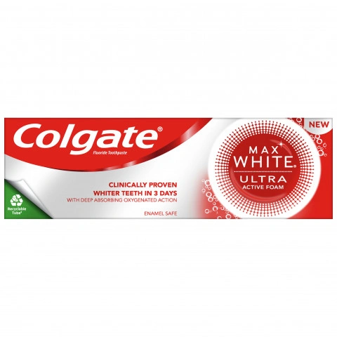 Снимка на Избелваща паста за зъби, 50мл., Colgate Max White Ultra Active Foam за 10.59лв. от Аптека Медея