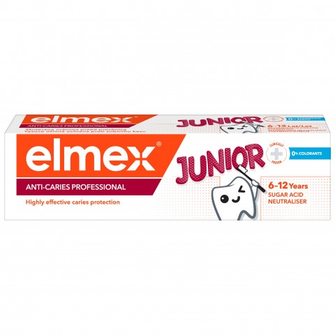 Снимка на Ежедневна детска паста за зъби със защита от кариес, от 6 до 12 години, 75мл. Elmex Anticaries Professional Junior за 10.29лв. от Аптека Медея