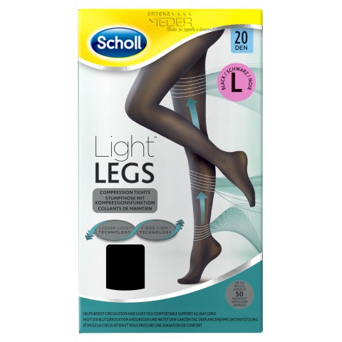 Снимка на Scholl Light Legs Чорапогащник компресионен 20 ден черен L за 28.99лв. от Аптека Медея