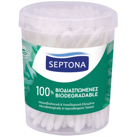 Снимка на Septona биоразградими клечки за уши в кръгла кутия х 100 броя  за 1.59лв. от Аптека Медея