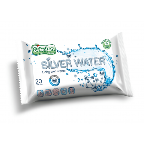 Снимка на Влажни кърпи със сребърна вода х 20 броя, Bebelan Silver Water за 1.52лв. от Аптека Медея