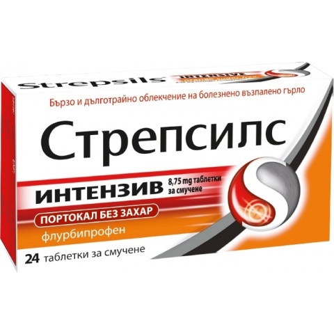 Снимка на Стрепсилс Интензив с Портокал таблетки при възпалено гърло х 24 таблетки за 12.59лв. от Аптека Медея