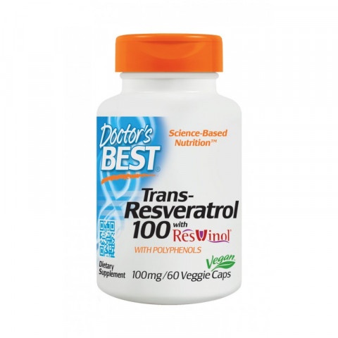 Снимка на Транс-Ресвератрол с полифеноли, без глутен и захара, 100МГ Х 60 капсули, Doctor's Best за 40.49лв. от Аптека Медея