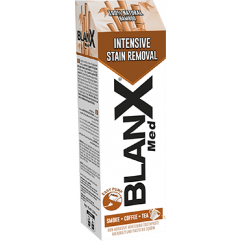 Снимка на BlanX Intense Stain Removal Паста за зъби отстранява петната тютюн, храни и напитки, както и наслагвания от плака 100мл за 16.99лв. от Аптека Медея