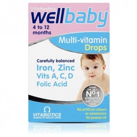 Снимка на Wellbaby (Уелбейби) Мултивитамин капки за бебета, с желязо, цинк, витамини A,C,D, 30мл, Vitabiotics за 22.99лв. от Аптека Медея