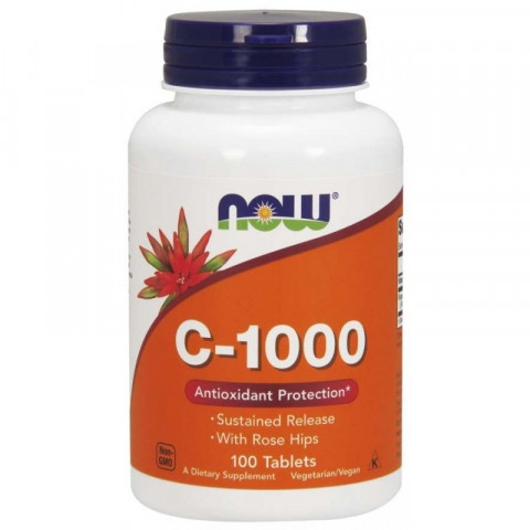 Снимка на Витамин C-1000 Антиоксидант, с шипка, 100 таблетки, Now foods за 33.99лв. от Аптека Медея