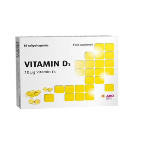 Снимка на Витамин D 400IU, меки желатинови капсули х 60, Aro Life за 8.29лв. от Аптека Медея
