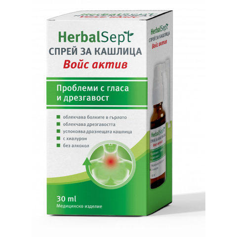 Снимка на HerbalSept Войс актив спрей за кашлица 30мл., Dr. Theiss за 11.59лв. от Аптека Медея