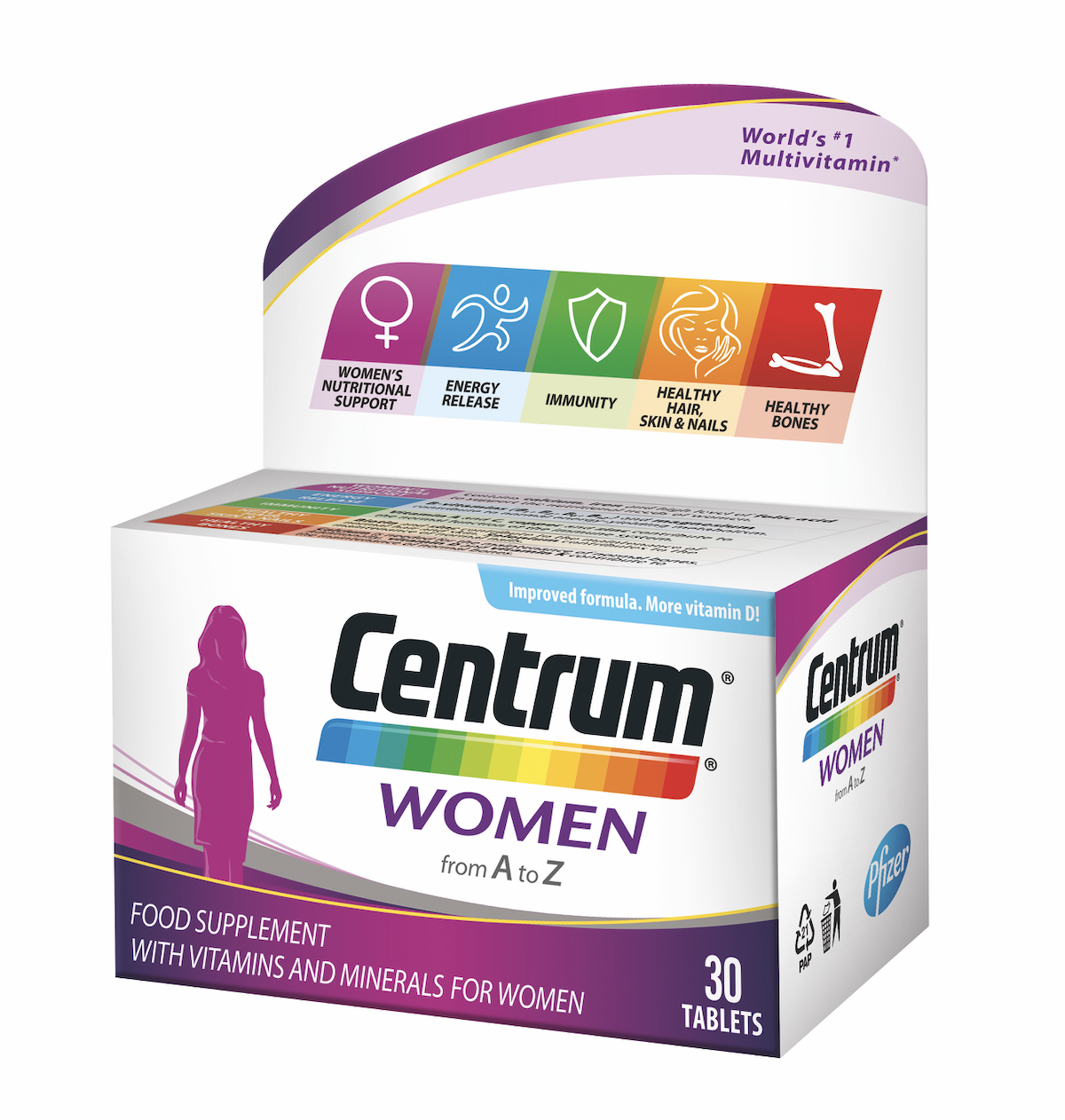 Центрум A-Z за жени, Хранителна добавка с витамини и минерали, 30 .