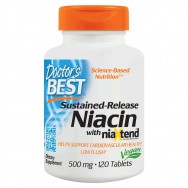 Ниацин, подкрепя сърдечно-съдовото здраве, 500мг,  120 таблетки, Doctor's Best