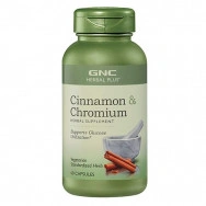 Cinnamon Plus Chromium (Хром и Канела) - за оптимални нива на глюкозата в кръвта, капсули х 60, GNC