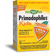 Примадофилус Кидс за здрава храносмилателна микрофлора, с портокал, 68мг, 30 таблетки, Nature's way