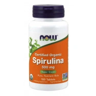 Спирулина - синьо-зелени морски водорасли, с витамини, желязо, витамин B12, 500мг, 100 таблетки