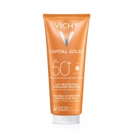 Слънцезащитно хидратиращо мляко за лице и тяло за чувствителна кожа, семейна опаковка, 300 мл. Vichy Capital Soleil SPF50+